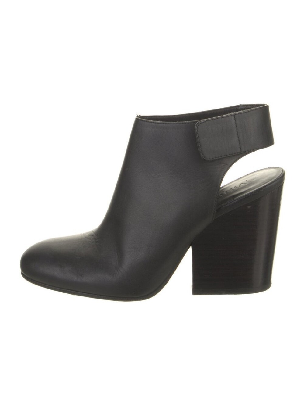 Vince Leather Block Heel Booties